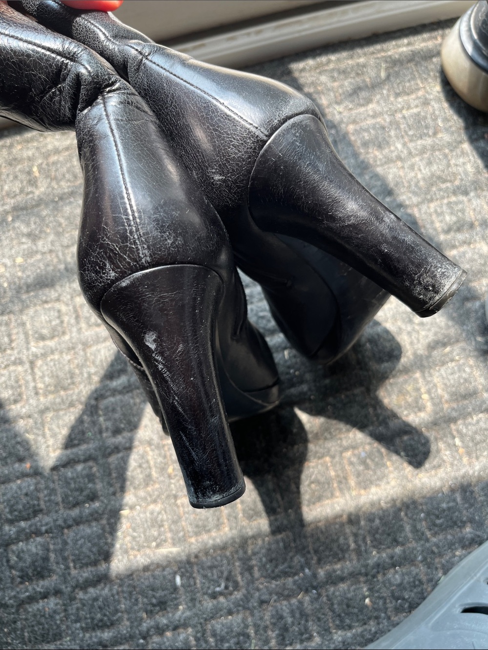 Prada Black Leather Booties with Zip Side- Size 38 - Picture 12 of 12